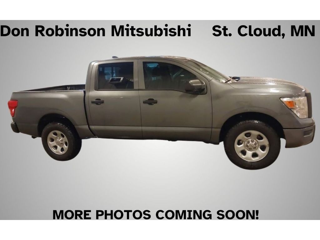 Gray (Gun Metallic) 2023 Nissan Titan S Crew Cab 4WD Pickup Truck Four-Wheel Drive 9-Speed Automatic