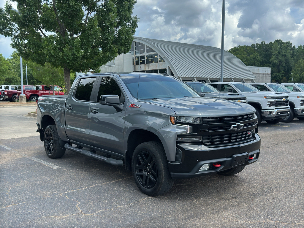 Gray (Satin Steel Metallic) 2021 Chevrolet Silverado 1500 LT Trail Boss Crew Cab 4WD Pickup Truck Four-Wheel Drive Automatic