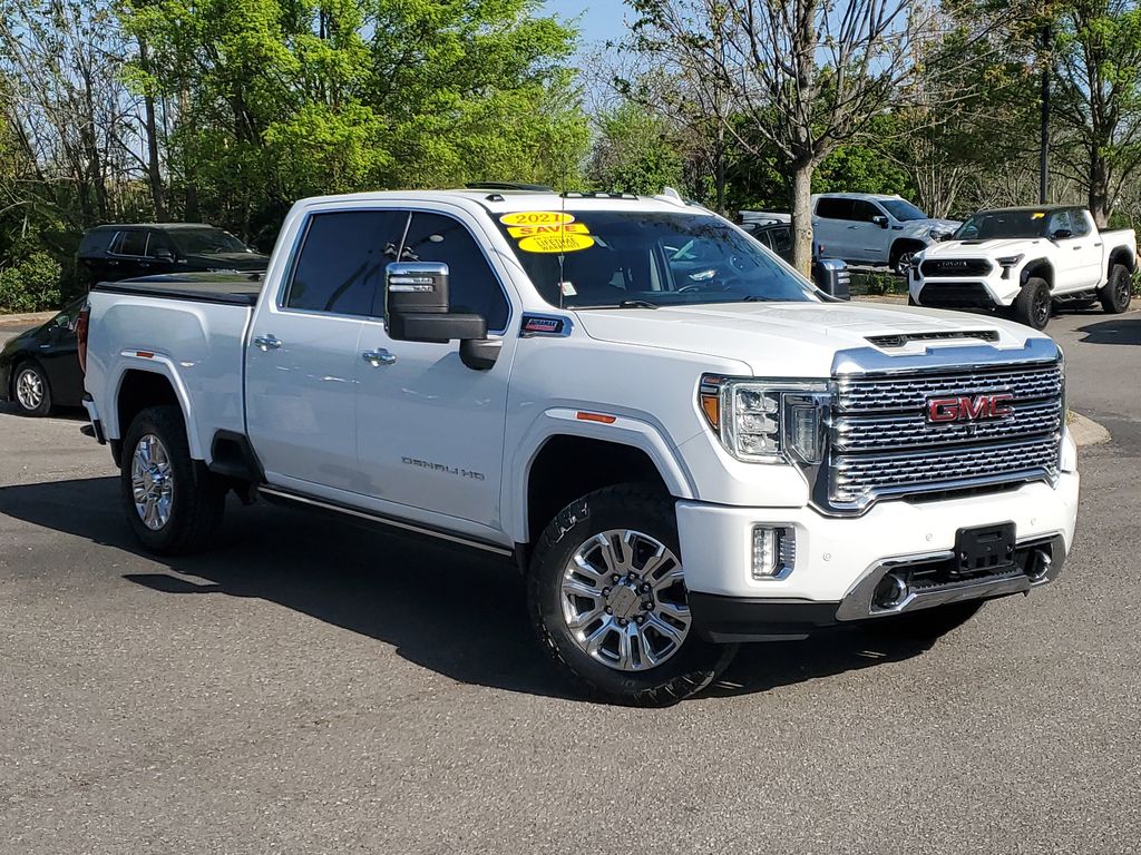 Summit White 2021 GMC Sierra 2500HD Denali Crew Cab 4WD Pickup Truck Four-Wheel Drive Automatic