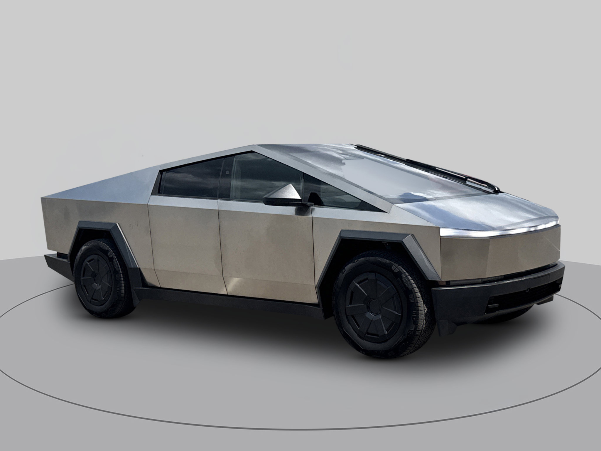 Gray (Ultra-Hard Stainless Steel) 2025 Tesla Cybertruck Pickup Truck All-Wheel Drive Automatic