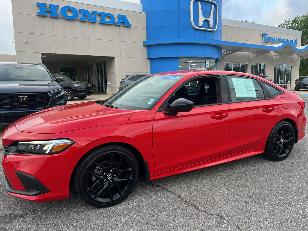 Rallye Red 2023 Honda Civic Sport FWD Sedan Front-Wheel Drive Continuously Variable Transmission