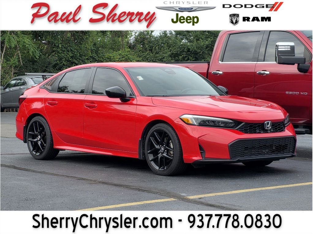 Rallye Red 2025 Honda Civic Sedan Front-Wheel Drive Continuously Variable Transmission