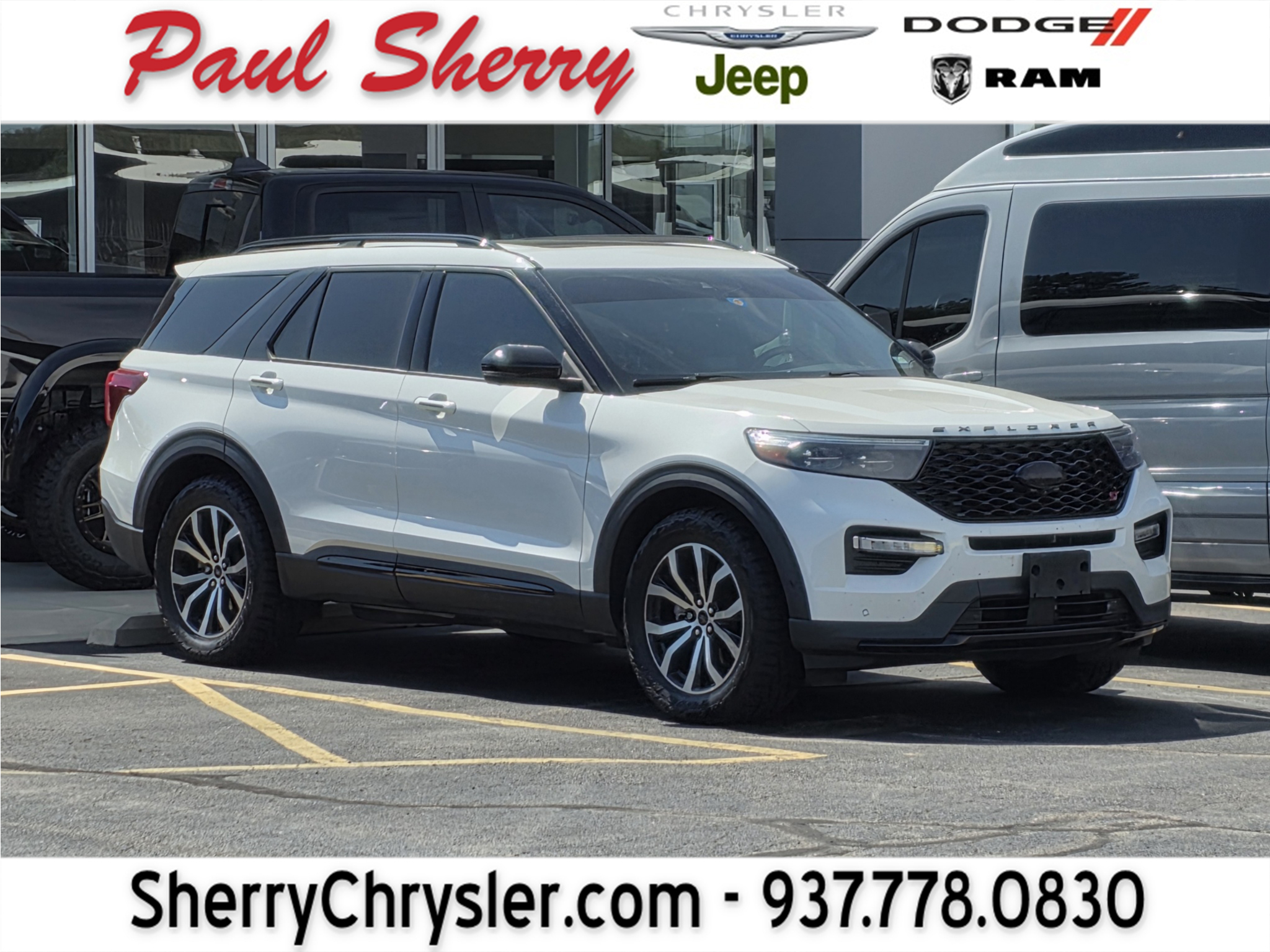 Star White Metallic Tri-Coat 2020 Ford Explorer SUV / Crossover All-Wheel Drive Automatic