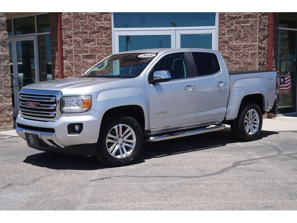 Quicksilver Metallic 2018 GMC Canyon SLT Crew Cab 4WD Pickup Truck Four-Wheel Drive 6-Speed Automatic