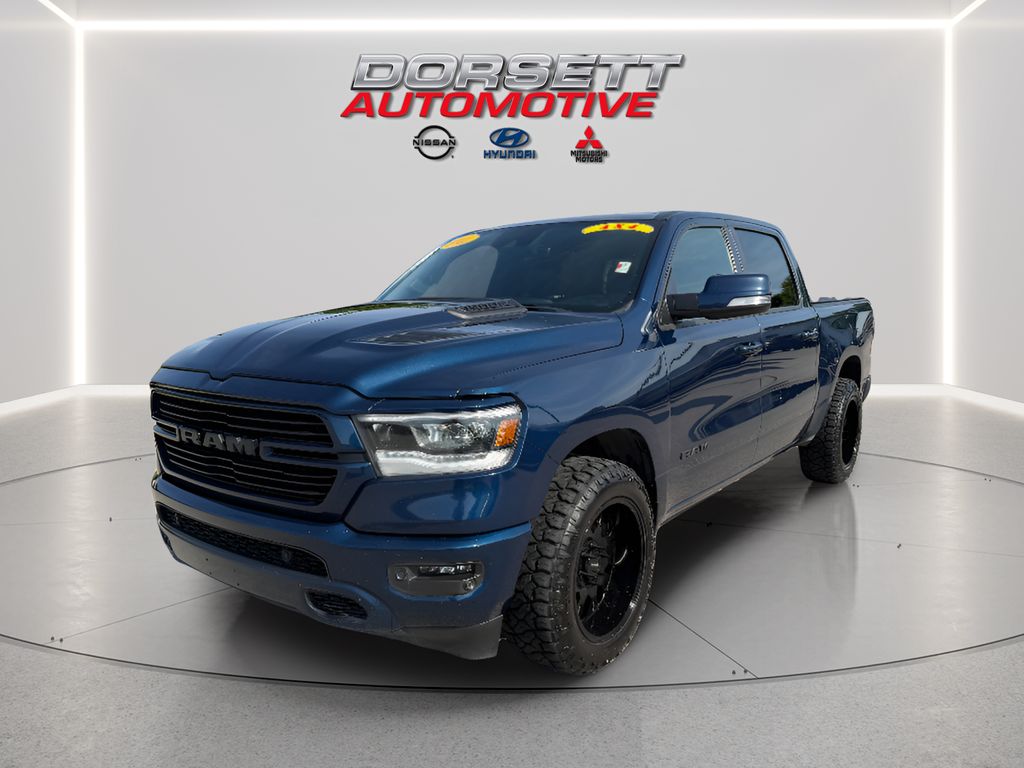 Patriot Blue Pearl 2022 RAM 1500 Sport Crew Cab 4WD Pickup Truck Four-Wheel Drive 8-Speed Automatic