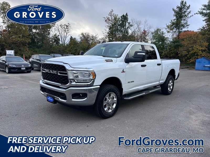Bright White Clearcoat 2024 RAM 2500 Big Horn Crew Cab 4WD Pickup Truck Four-Wheel Drive 6-Speed Automatic