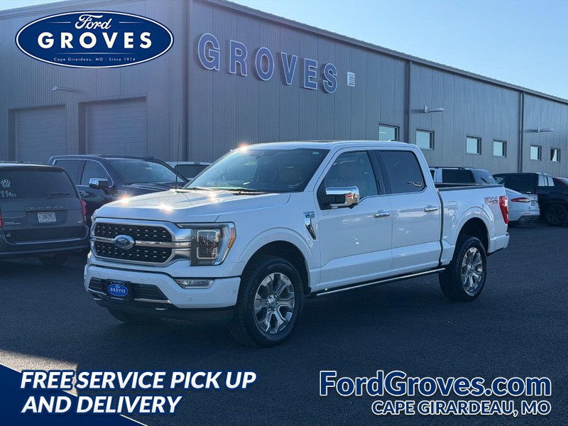Star White Metallic Tri-Coat 2021 Ford F-150 Platinum SuperCrew 4WD Pickup Truck Four-Wheel Drive Automatic