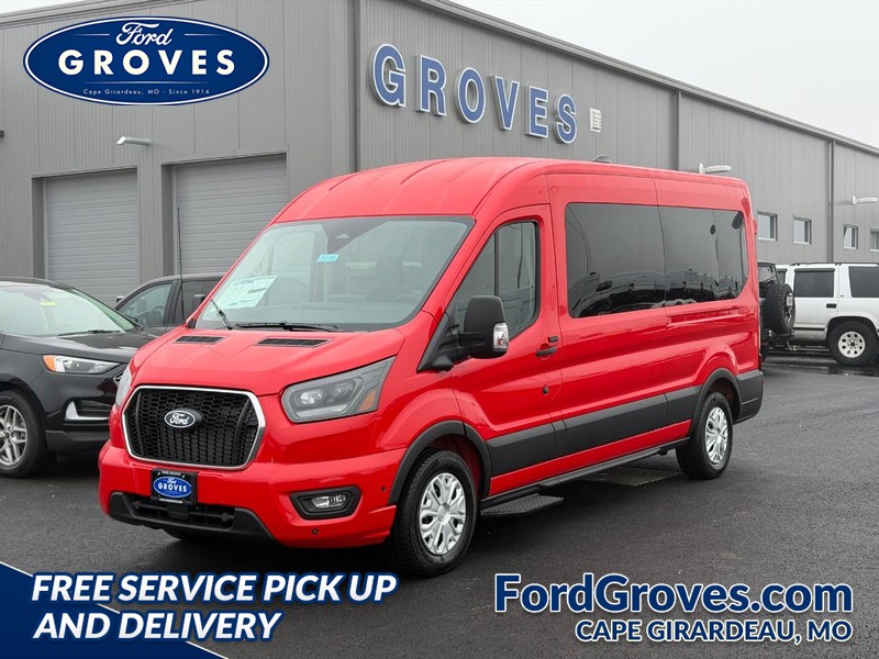 Race Red 2026 Ford Transit Passenger 350 XLT Medium Roof LB RWD Van Rear-Wheel Drive Automatic