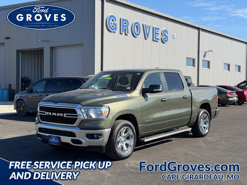 Olive Green Pearlcoat 2021 RAM 1500 Big Horn Crew Cab 4WD Pickup Truck Four-Wheel Drive 8-Speed Automatic