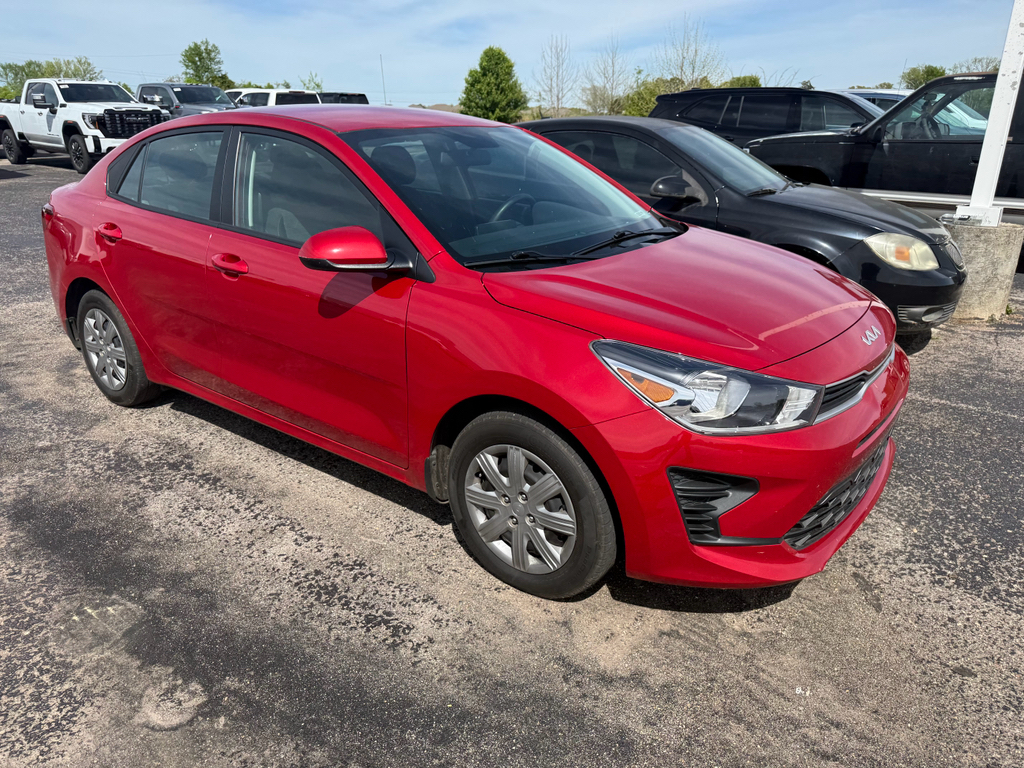 Currant Red 2023 Kia Rio S FWD Sedan Front-Wheel Drive Continuously Variable Transmission
