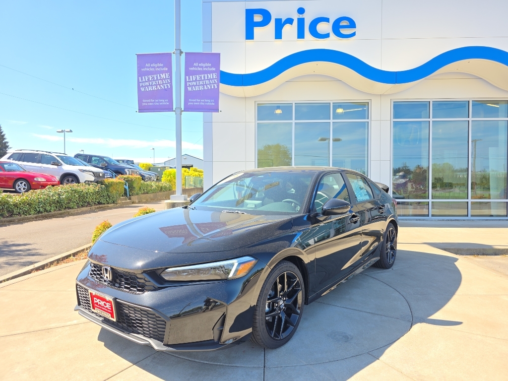 Crystal Black Pearl 2026 Honda Civic Sport FWD Sedan Front-Wheel Drive Continuously Variable Transmission