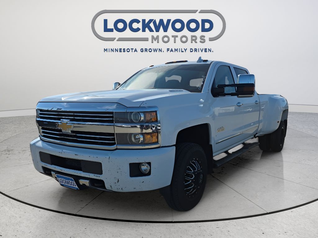 White 2016 Chevrolet Silverado 3500HD High Country Crew Cab 4WD Pickup Truck Four-Wheel Drive Automatic