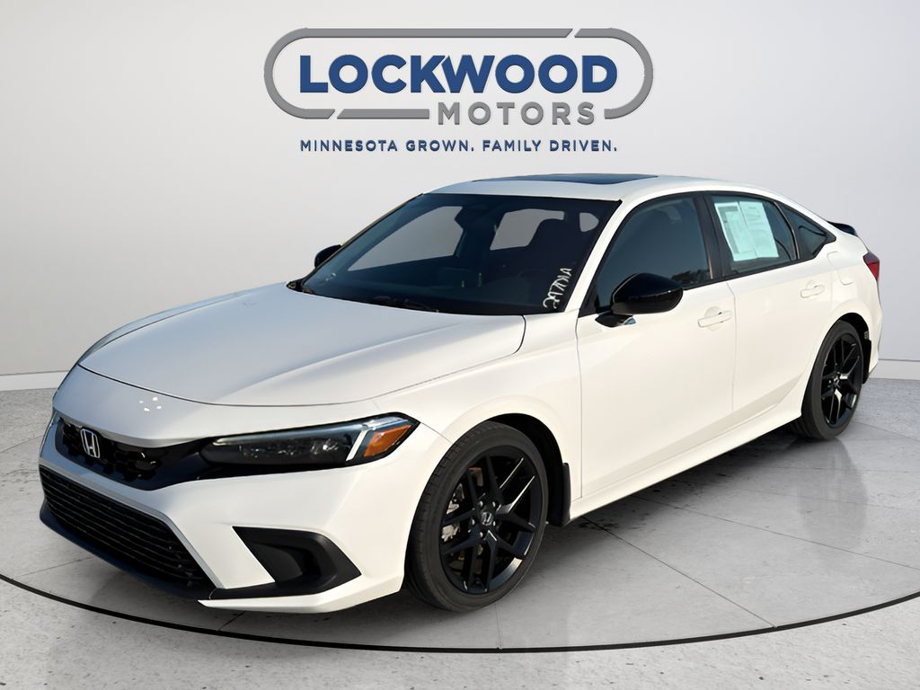 Platinum White Pearl 2024 Honda Civic Sedan Front-Wheel Drive 6-Speed Manual