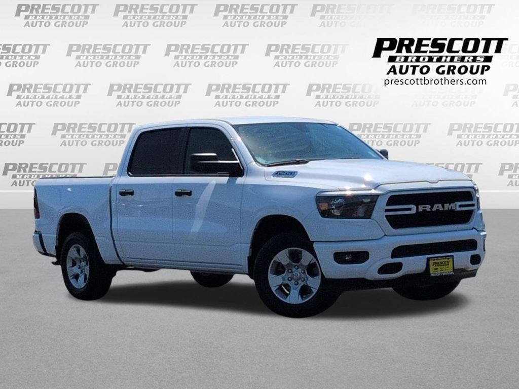 Bright White Clearcoat 2023 RAM 1500 Tradesman Crew Cab 4WD Pickup Truck Four-Wheel Drive 8-Speed Automatic