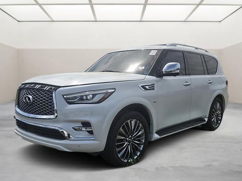 Moonstone White 2019 INFINITI QX80 Luxe 4WD SUV / Crossover All-Wheel Drive 7-Speed Automatic