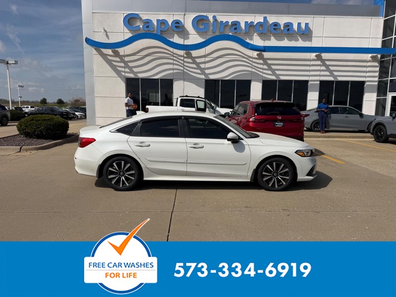 Platinum White Pearl 2023 Honda Civic EX FWD Sedan Front-Wheel Drive Continuously Variable Transmission