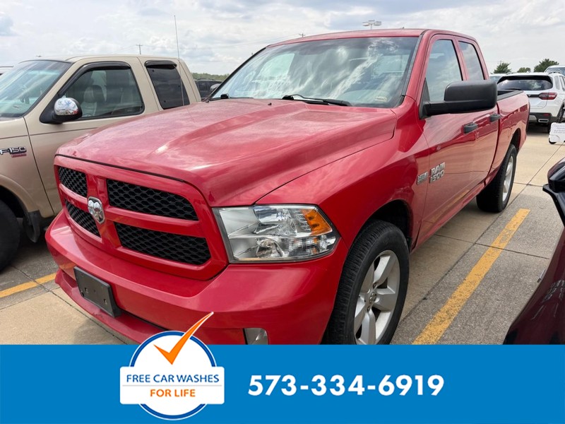 Flame Red Clearcoat 2013 RAM 1500 Express Quad Cab 4WD Pickup Truck Four-Wheel Drive 6-Speed Automatic