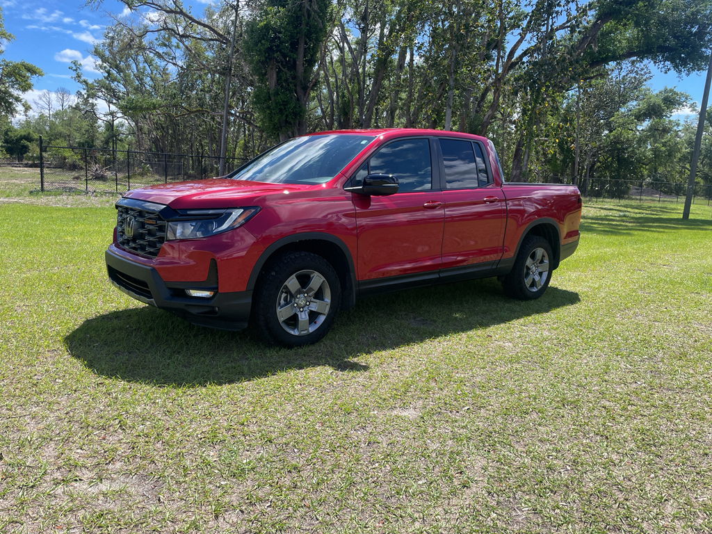 Radiant Red 2025 Honda Ridgeline TrailSport AWD Pickup Truck All-Wheel Drive 9-Speed Automatic