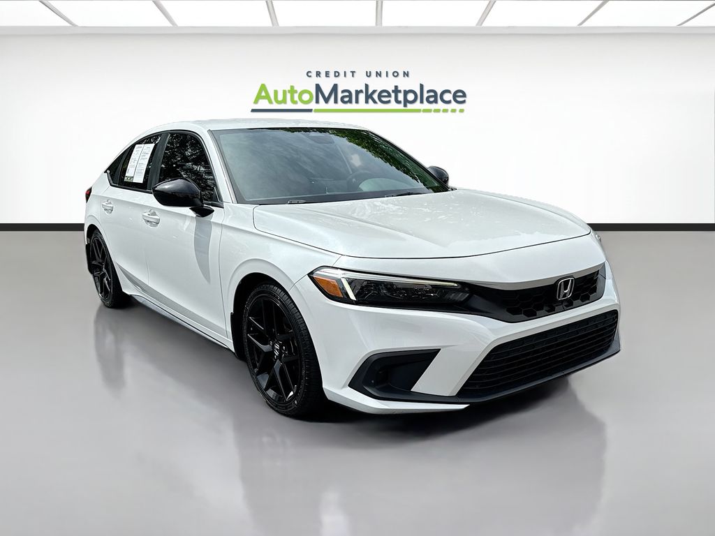 Platinum White Pearl 2022 Honda Civic Hatchback Sport FWD Hatchback Front-Wheel Drive Continuously Variable Transmission