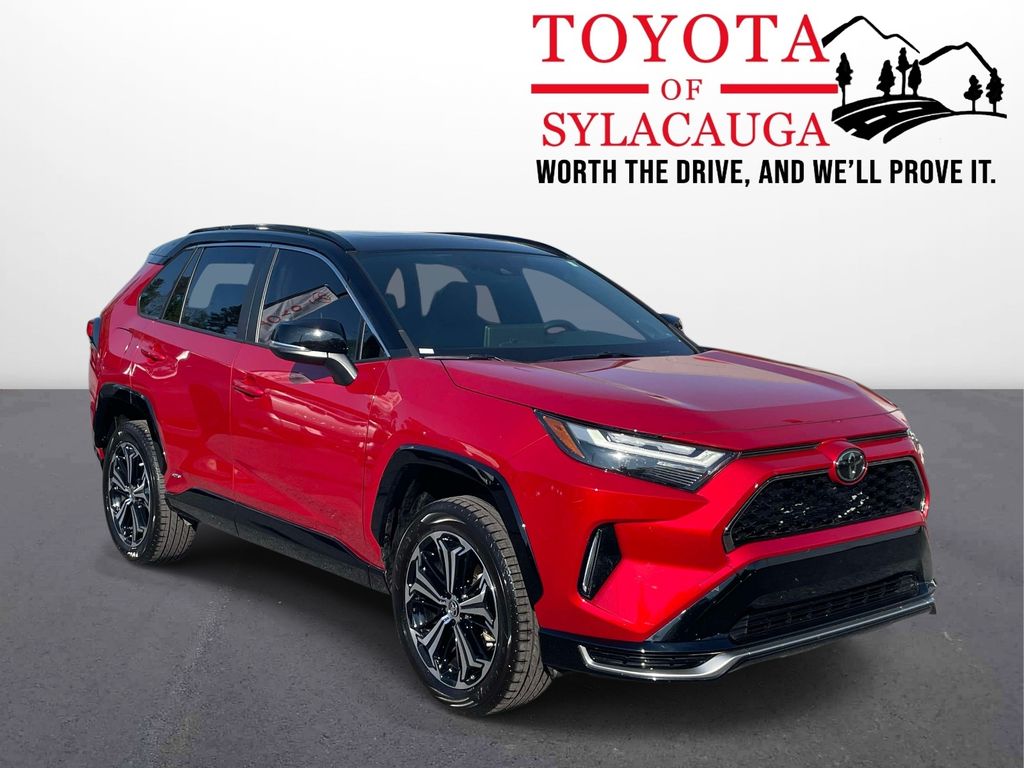 Supersonic Red/Midnight Black Metallic 2025 Toyota RAV4 Plug-in Hybrid XSE AWD SUV / Crossover All-Wheel Drive Continuously Variable Transmission