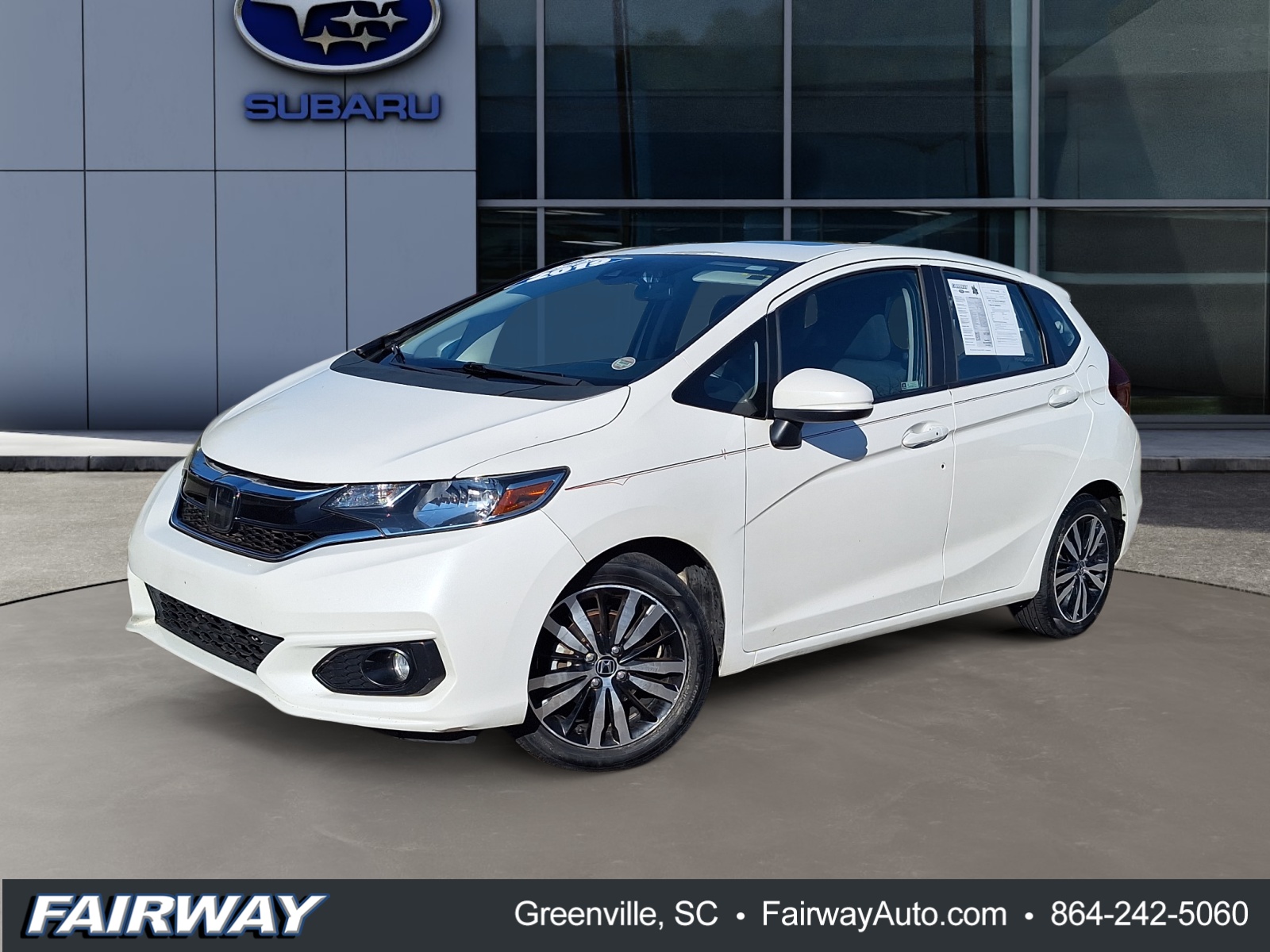Platinum White Pearl 2019 Honda Fit Hatchback Front-Wheel Drive Continuously Variable Transmission