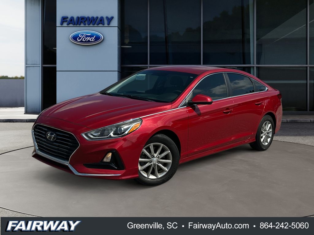 Scarlet Red 2019 Hyundai Sonata Sedan Front-Wheel Drive 6-Speed Automatic