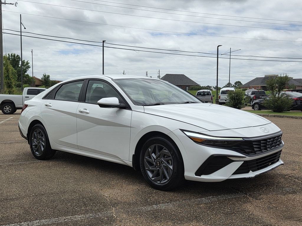 Serenity White 2024 Hyundai Elantra Sedan Front-Wheel Drive Continuously Variable Transmission
