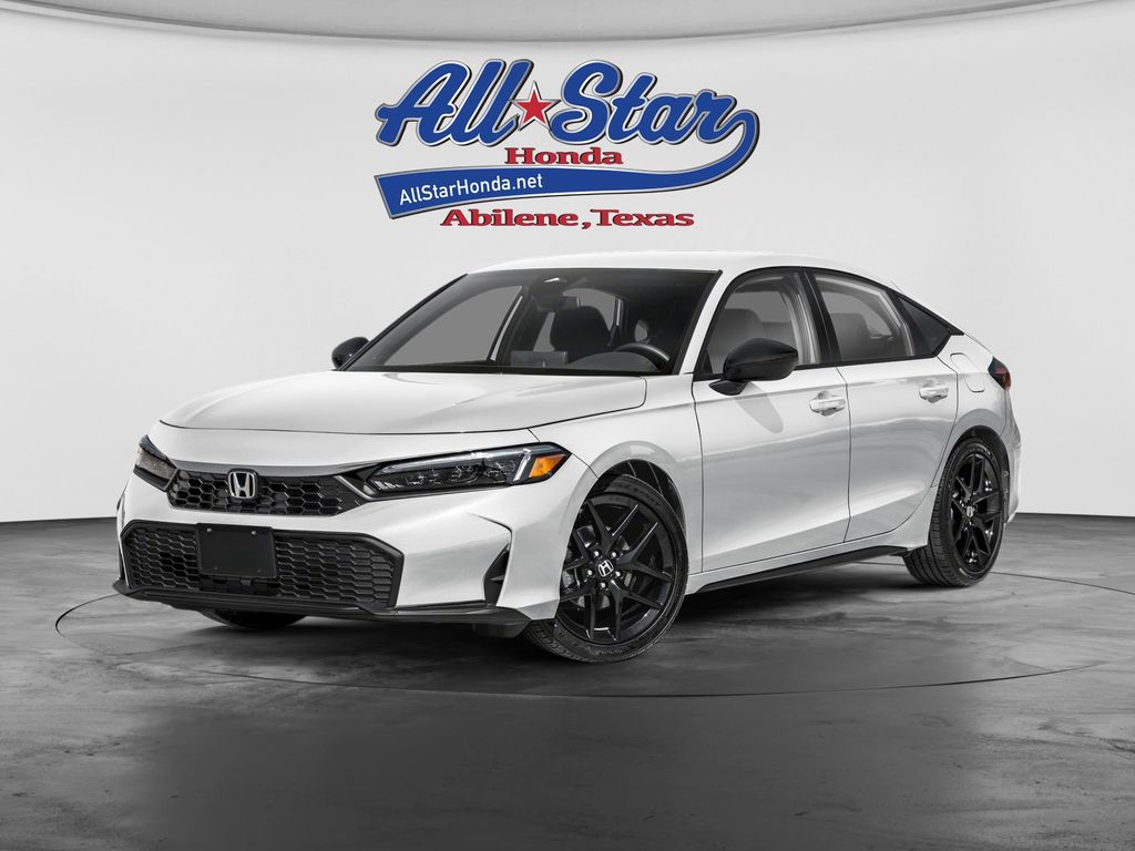 Platinum White Pearl 2026 Honda Civic Hatchback Sport FWD Hatchback Front-Wheel Drive Continuously Variable Transmission