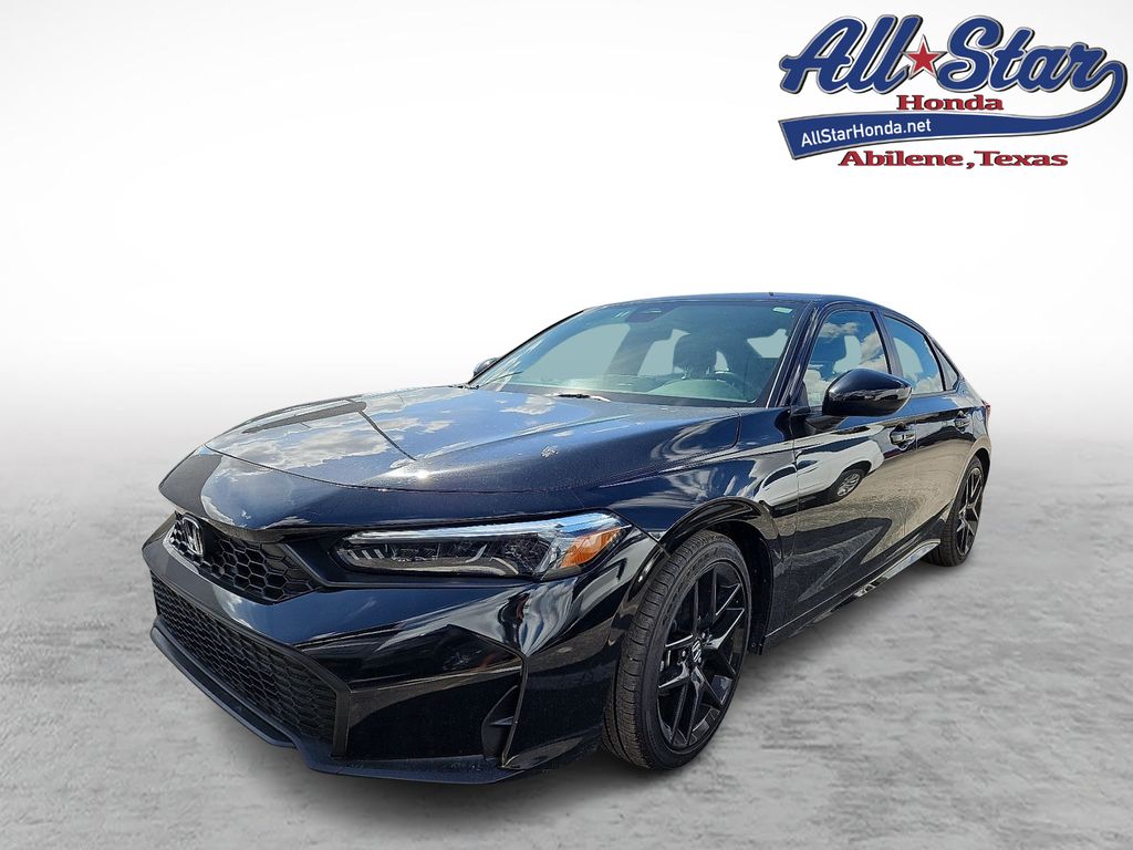 Crystal Black Pearl 2025 Honda Civic Sport FWD Sedan Front-Wheel Drive Continuously Variable Transmission