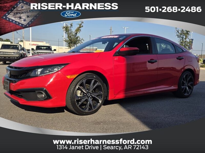 Rallye Red 2021 Honda Civic Sedan Front-Wheel Drive Continuously Variable Transmission