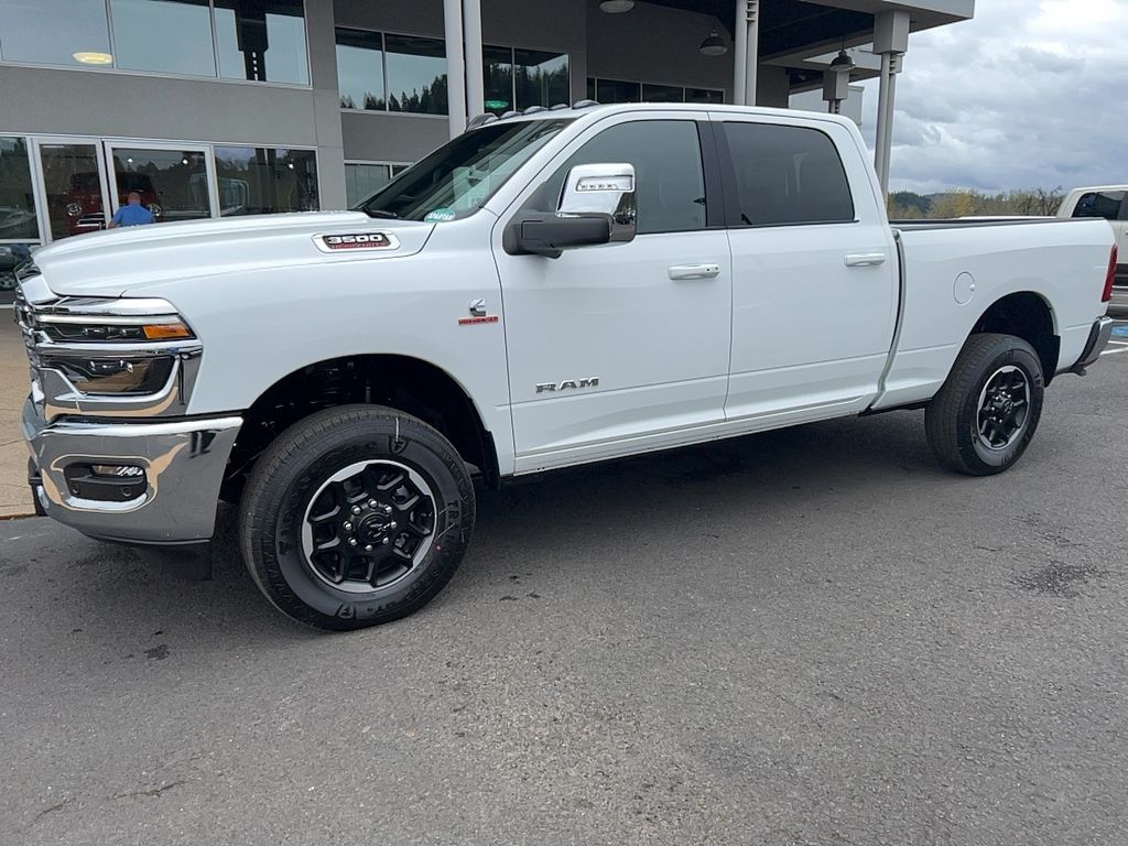 Bright White Clearcoat 2026 RAM 3500 Laramie Crew Cab 4WD Pickup Truck Four-Wheel Drive 8-Speed Automatic