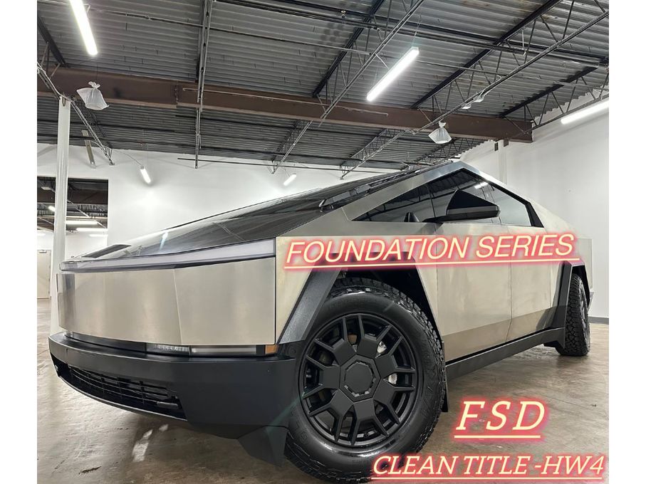 Gray (Stainless Steel) 2024 Tesla Cybertruck Crew Cab AWD Pickup Truck All-Wheel Drive Automatic