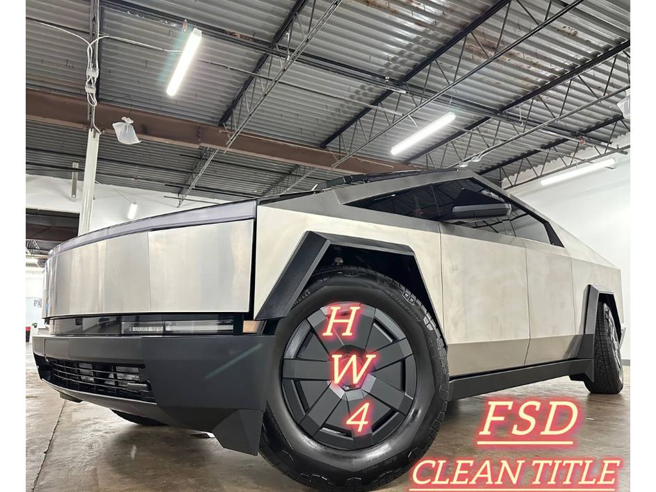 Gray (Ultra-Hard Stainless Steel) 2025 Tesla Cybertruck Pickup Truck All-Wheel Drive Automatic