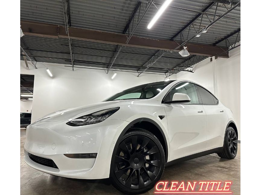 Pearl White Multi-Coat 2022 Tesla Model Y Long Range AWD SUV / Crossover All-Wheel Drive Automatic