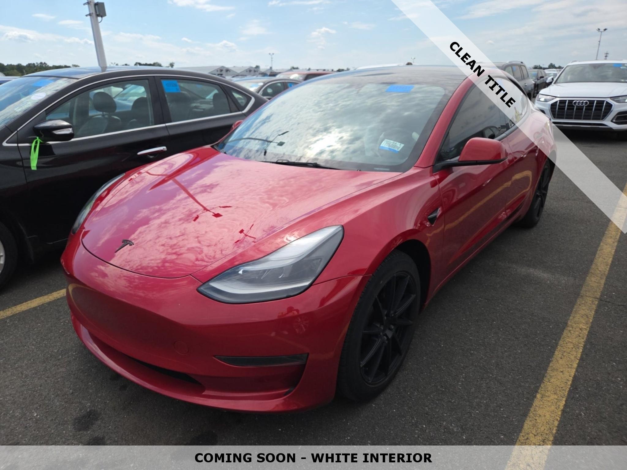 Red 2023 Tesla Model 3 Sedan Rear-Wheel Drive Automatic