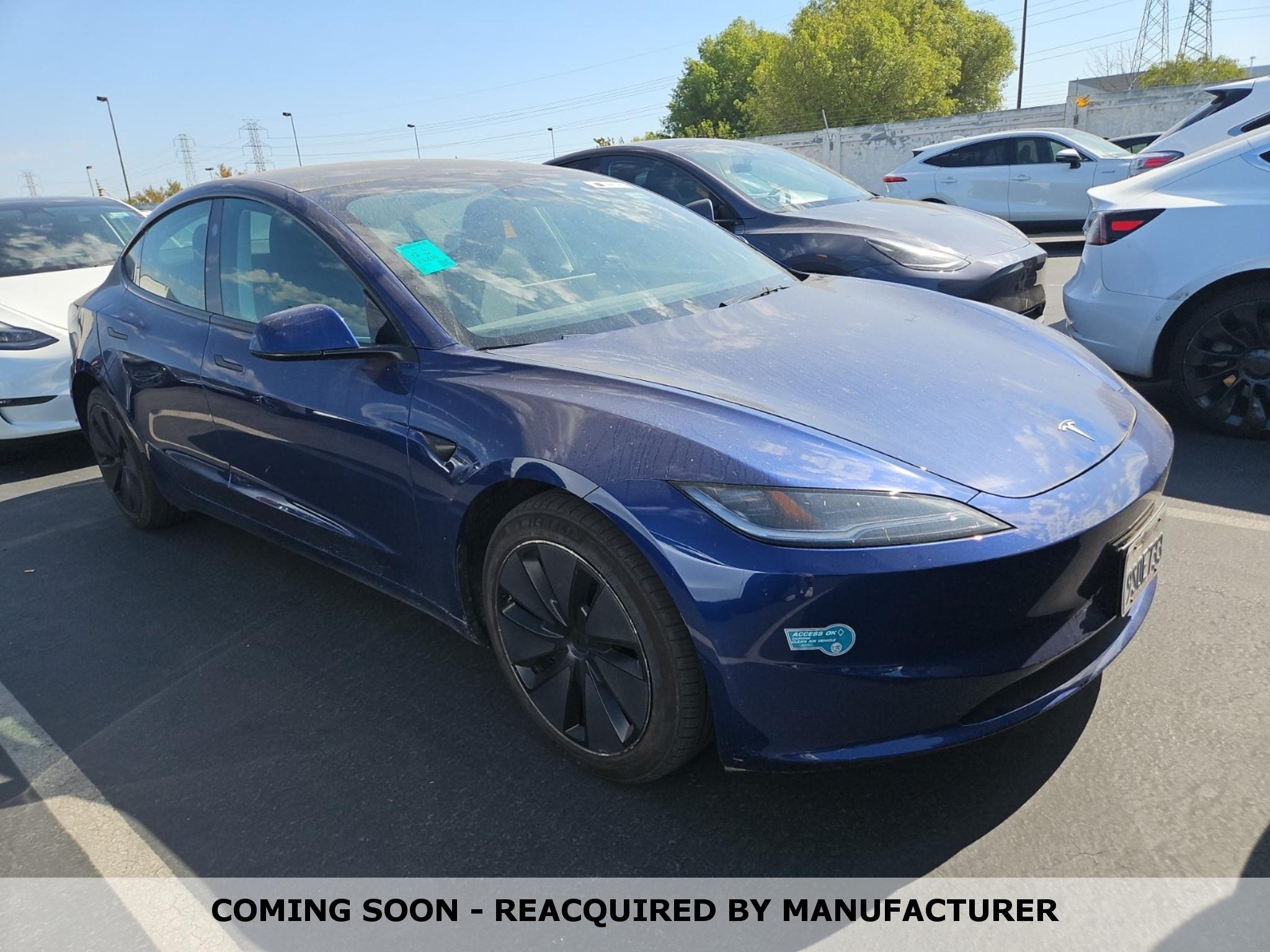 Blue 2024 Tesla Model 3 Sedan All-Wheel Drive Automatic