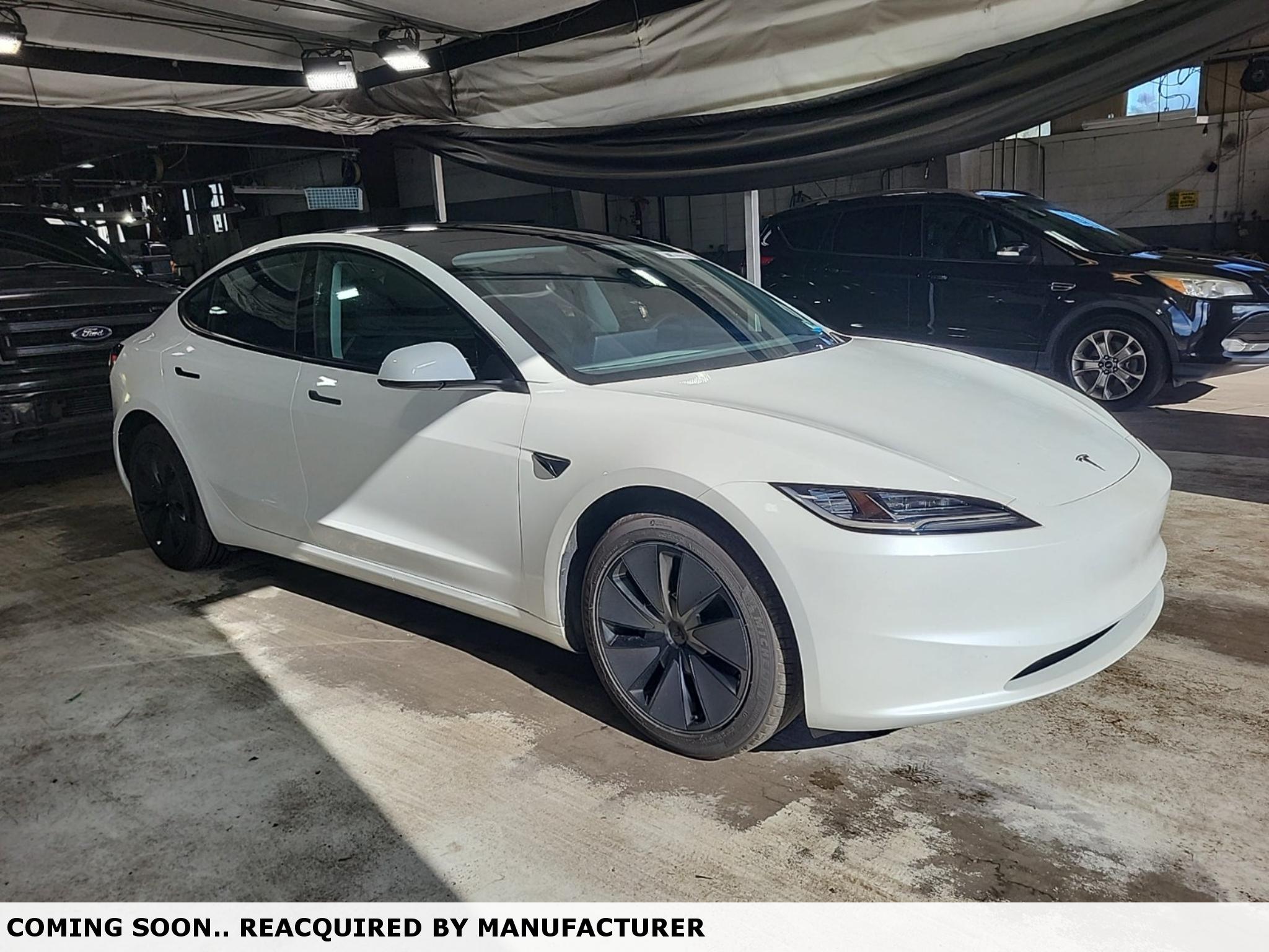 White 2025 Tesla Model 3 Sedan Rear-Wheel Drive Automatic