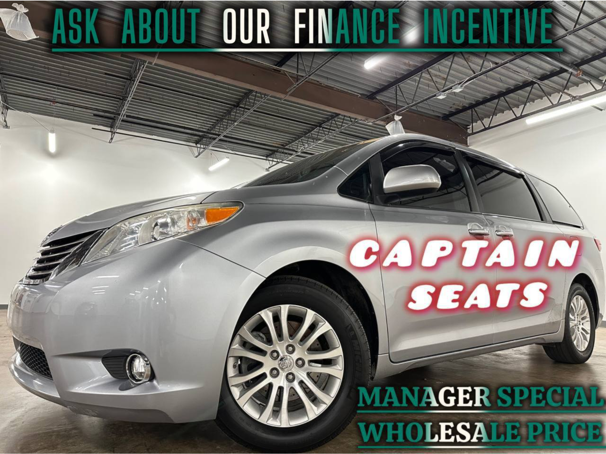 Silver 2017 Toyota Sienna Minivan Front-Wheel Drive 8-Speed Automatic