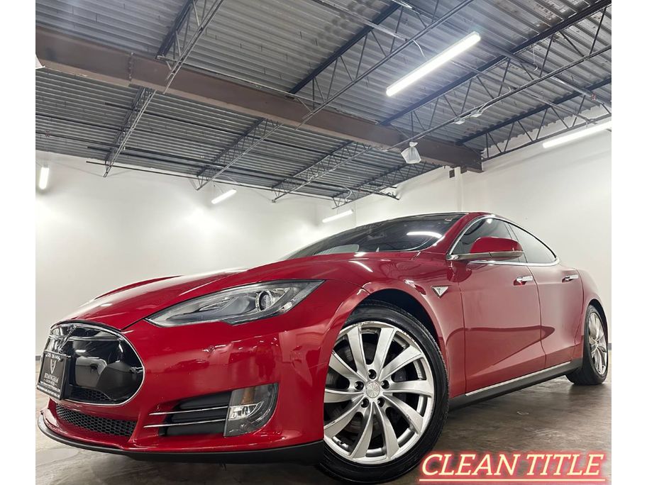 Red 2013 Tesla Model S Sedan Rear-Wheel Drive Automatic