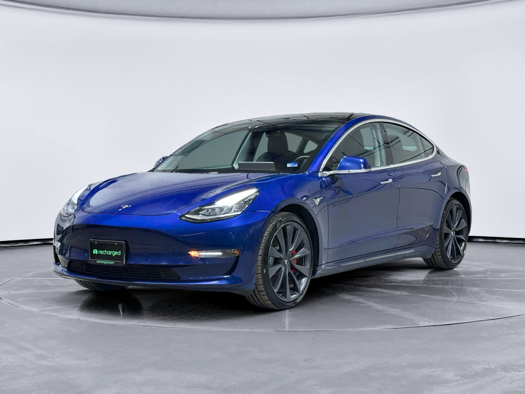 Deep Blue Metallic 2020 Tesla Model 3 Performance AWD Sedan All-Wheel Drive Automatic