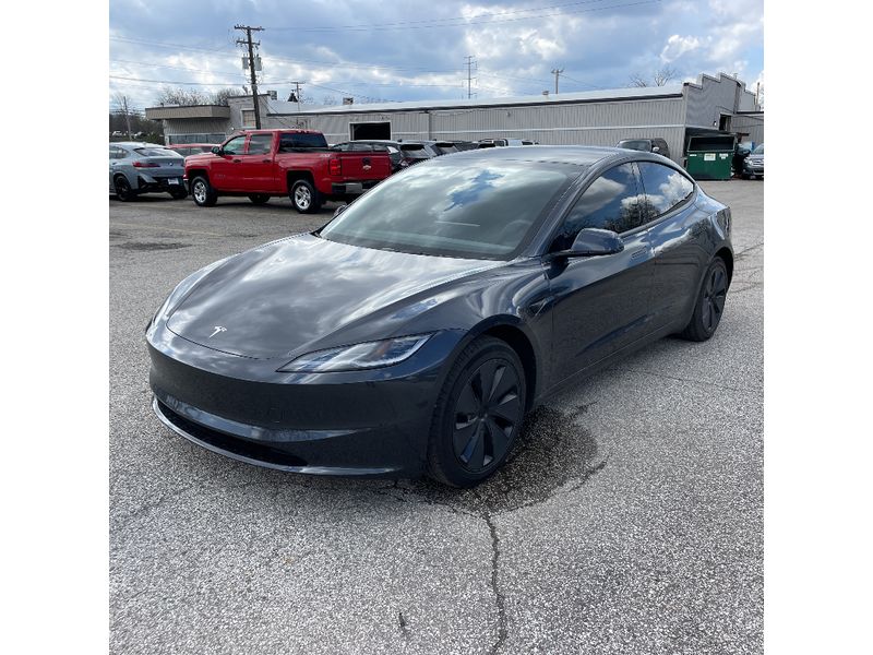 Gray (Stealth Grey) 2025 Tesla Model 3 Long Range RWD Sedan Rear-Wheel Drive Automatic