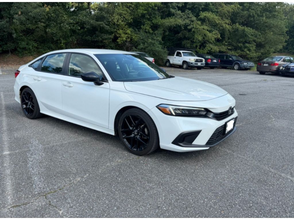 Platinum White Pearl 2022 Honda Civic Sedan Front-Wheel Drive Continuously Variable Transmission