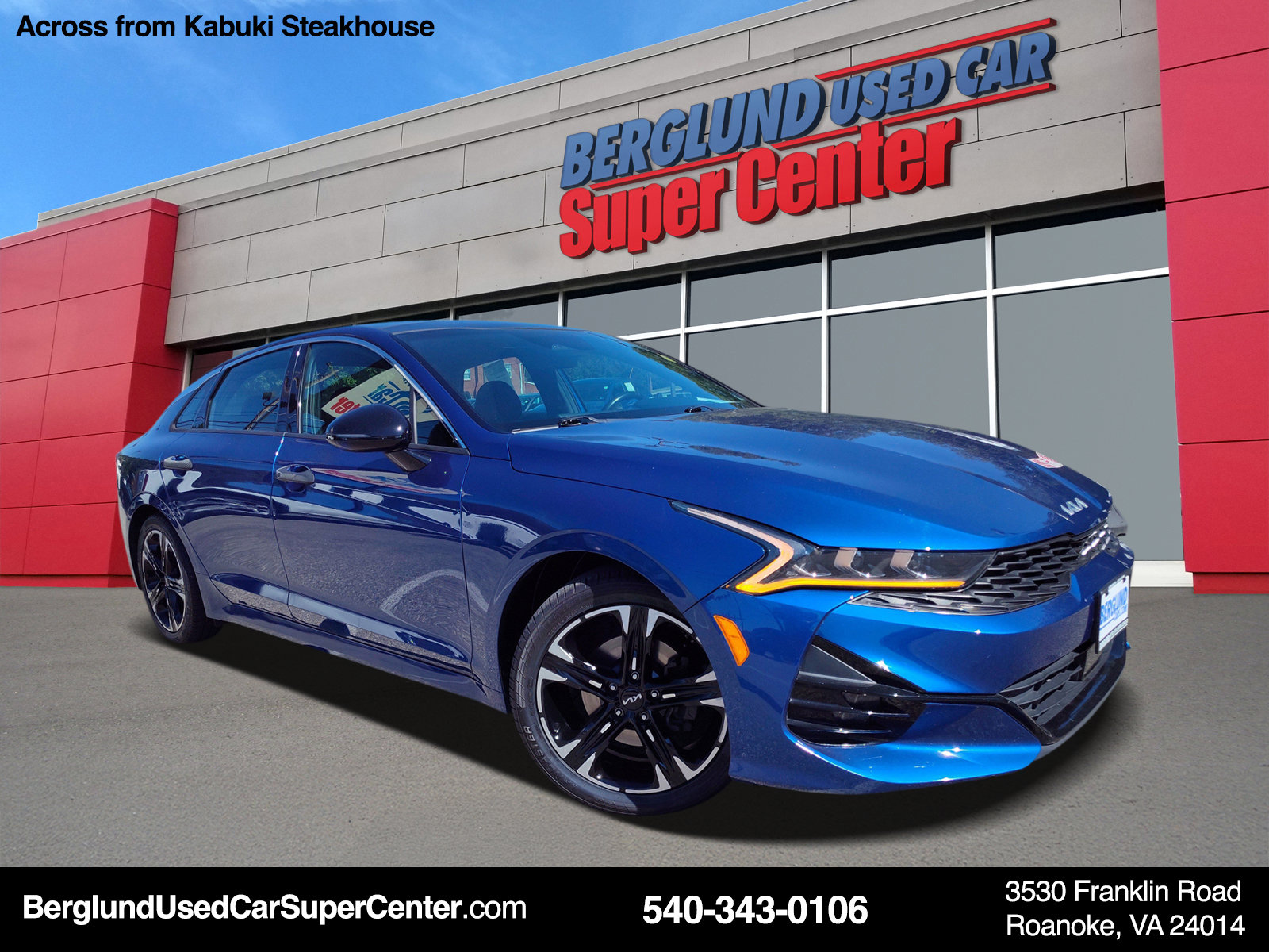 Sapphire Blue 2022 Kia K5 Sedan Front-Wheel Drive 8-Speed Automatic