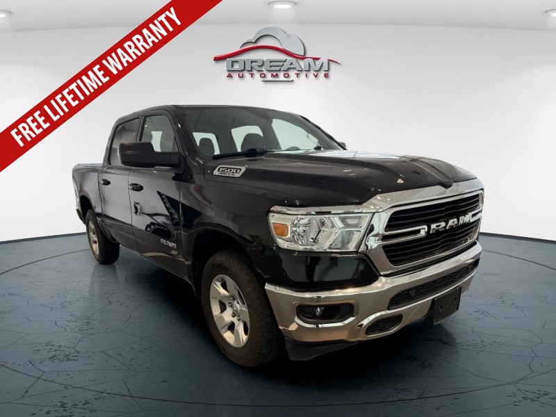 Diamond Black Crystal Pearlcoat 2021 RAM 1500 Big Horn Crew Cab 4WD Pickup Truck Four-Wheel Drive 8-Speed Automatic