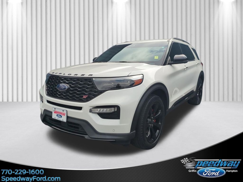 Star White Metallic Tri-Coat 2022 Ford Explorer ST AWD SUV / Crossover All-Wheel Drive Automatic