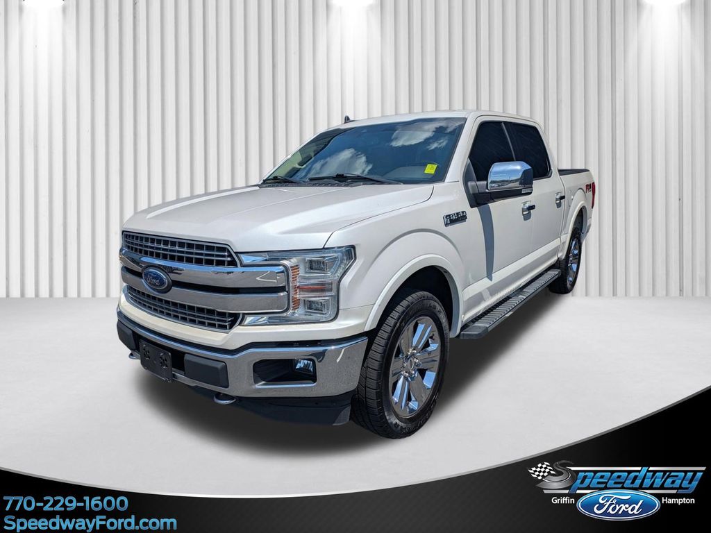 White Platinum Metallic Tri-Coat 2019 Ford F-150 Lariat SuperCrew 4WD Pickup Truck Four-Wheel Drive Automatic
