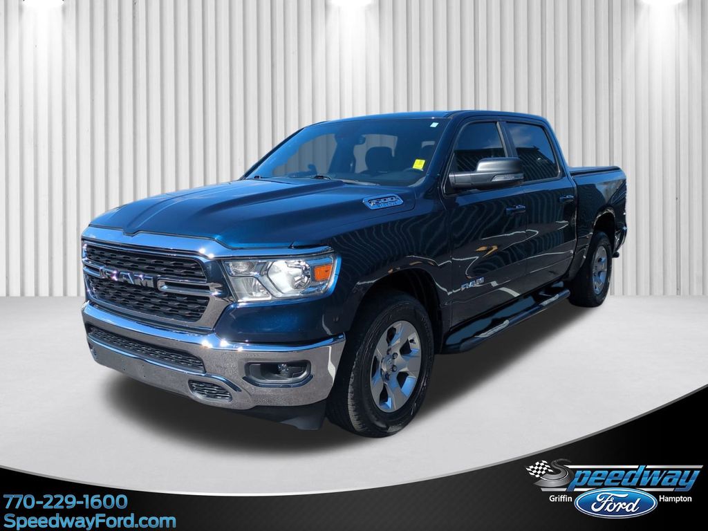 Patriot Blue Pearlcoat 2022 RAM 1500 Big Horn Crew Cab RWD Pickup Truck 4X2 8-Speed Automatic