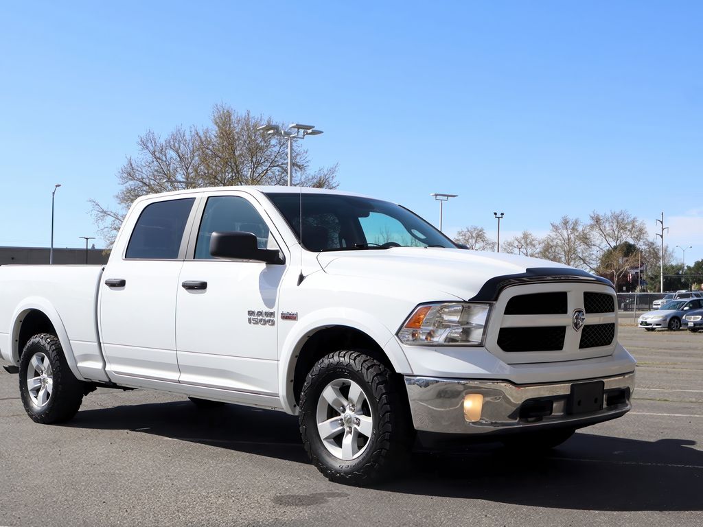 Bright White 2017 RAM 1500 Outdoorsman Crew Cab 4WD Pickup Truck Four-Wheel Drive 8-Speed Automatic