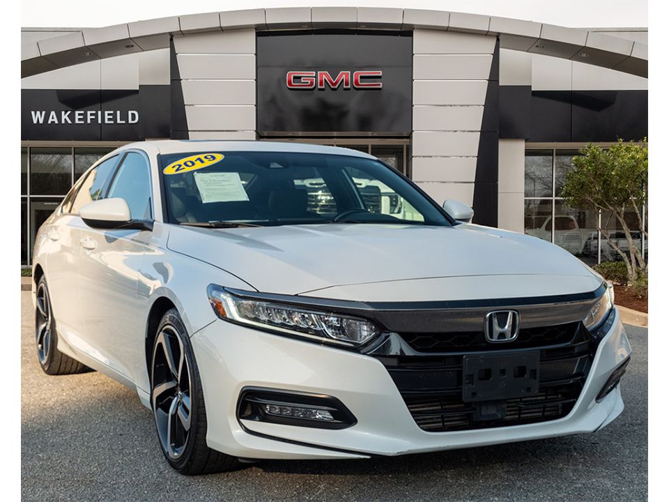 Platinum White Pearl 2019 Honda Accord Sedan Front-Wheel Drive Automatic