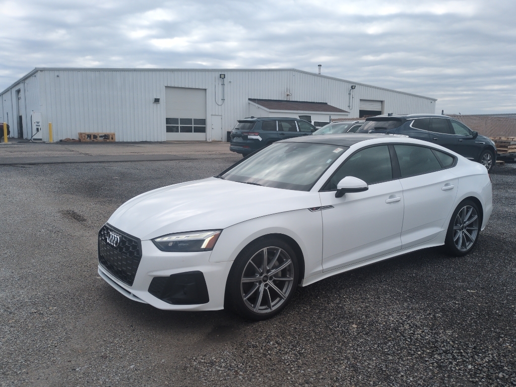 White 2025 Audi A5 Sportback quattro Premium S Line 45 TFSI Sedan All-Wheel Drive 7-Speed Automatic